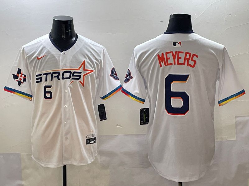 Men Houston Astros #6 Meyers White Four generations Joint Name 2025 Nike MLB Jersey style 7->houston astros->MLB Jersey